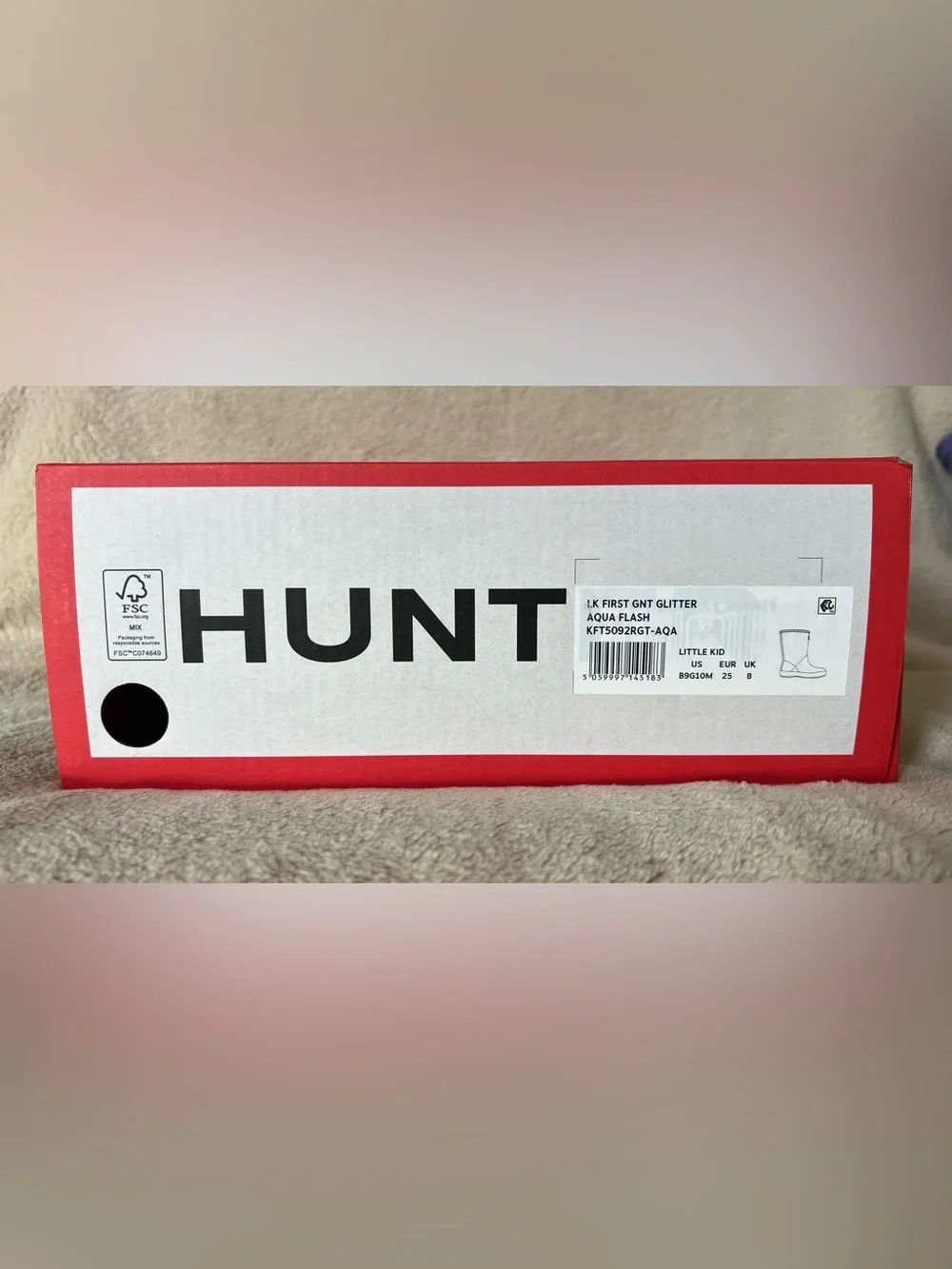 NWT Hunter Toddler Light Blue Speckle Rain Boot